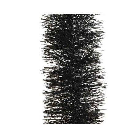 Black Christmas tree foil garlands 10 cm wide x 270 cm decoration