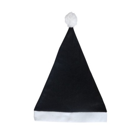Black budget Santa hat for adults